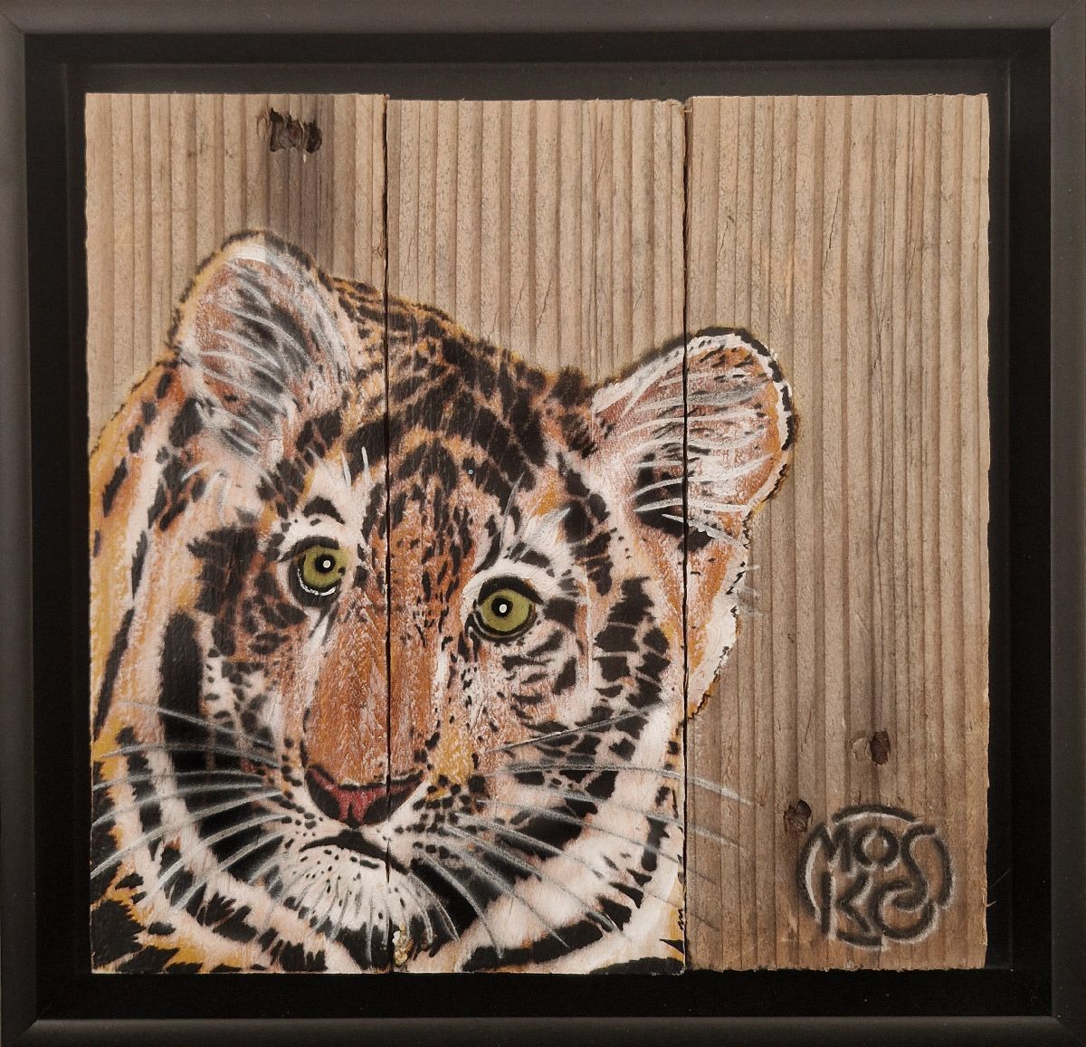 Tableau de MOSKO a pour titre  Bébé tigre style street art dim : MOSKOprix:420