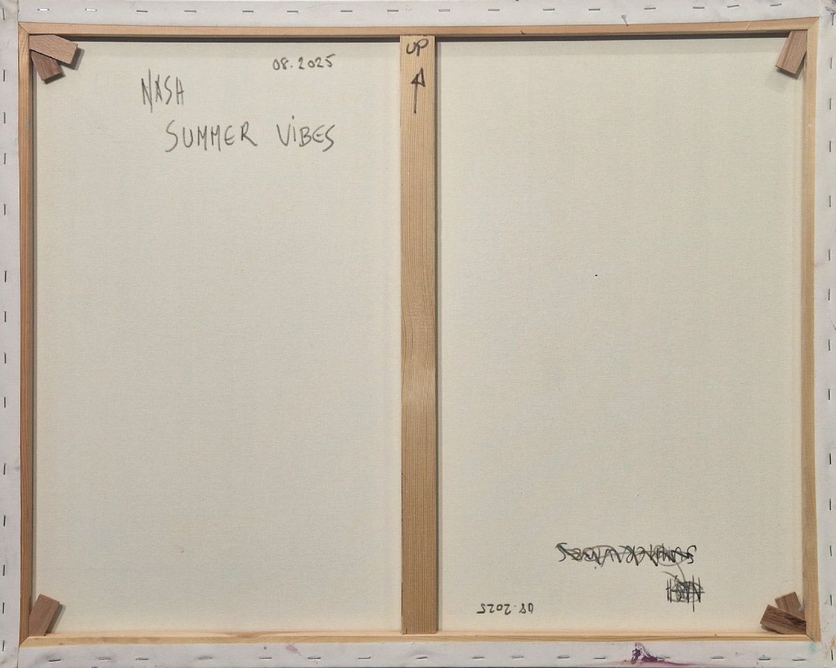 Tableau de NASH a pour titre  Summer vibes style abstrait dim : NASHprix:700