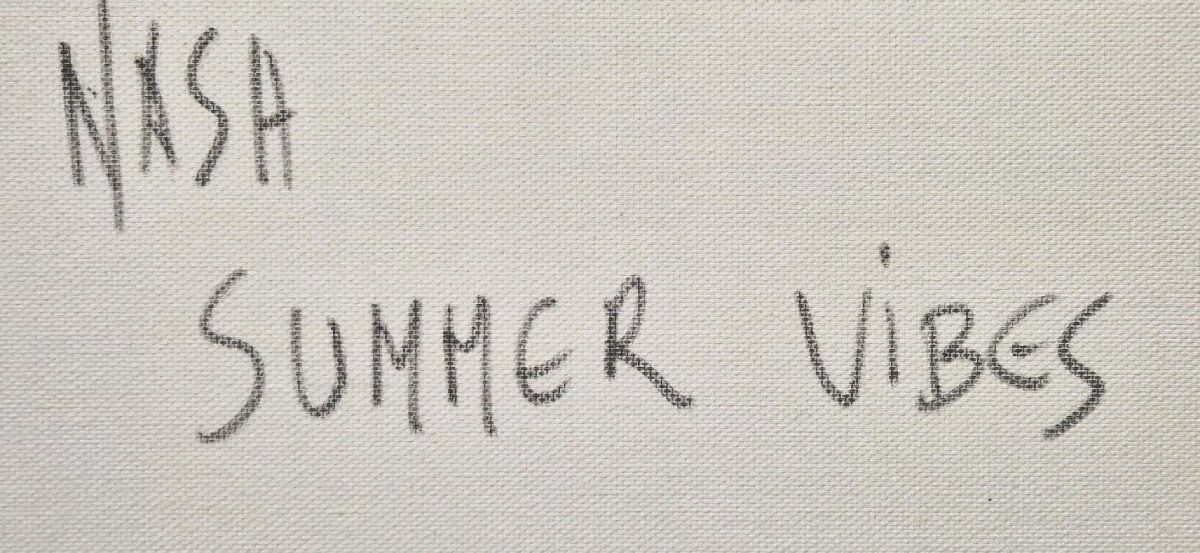 Tableau de NASH a pour titre  Summer vibes style abstrait dim : NASHprix:700