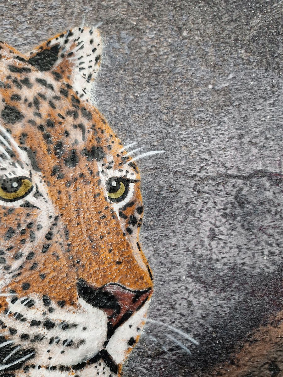 Tableau de MOSKO a pour titre  Jaguar pensif style street art dim : MOSKOprix:720