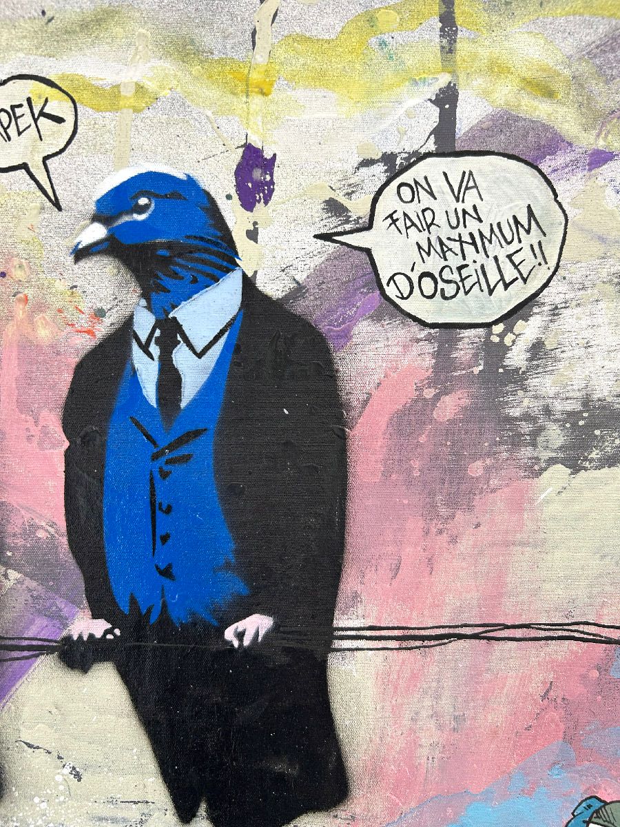 Tableau de Craig & Emer a pour titre  Capitalisme style graffiti, street art dim : Craig & Emerprix:200