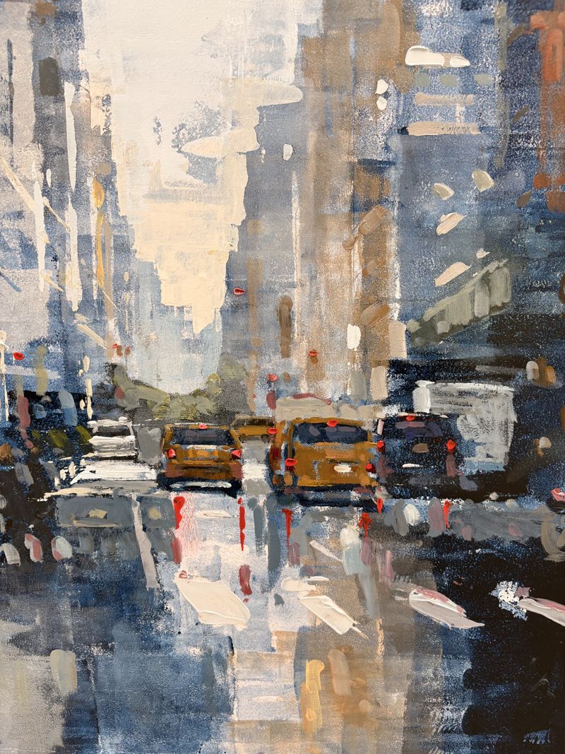 Tableau de ADRIEN FAVEAU a pour titre  5th avenue style figuratif, graphique dim : ADRIEN FAVEAUprix:3200