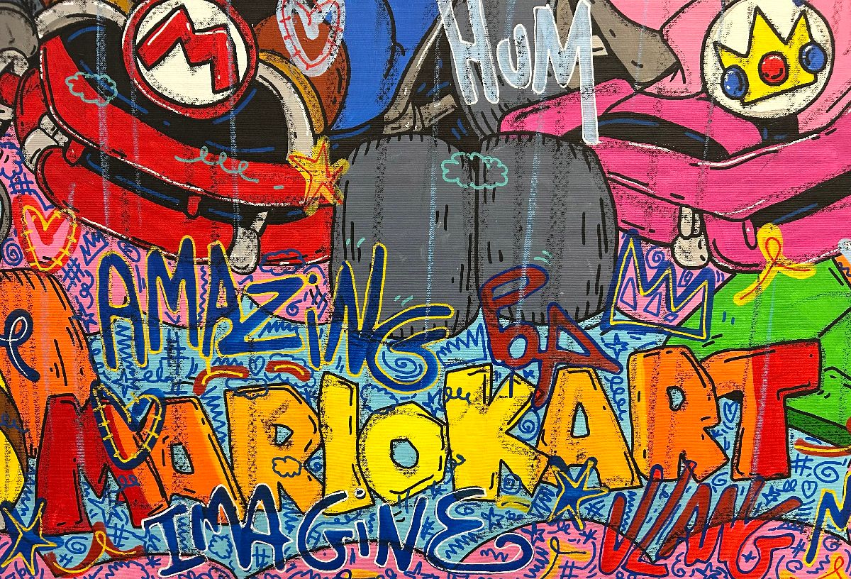 Tableau de RICO SAB a pour titre  Mario Kart style street pop art, street art dim : RICO SABprix:2200
