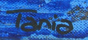 Tableau de TANIA CARRARA a pour titre  BLEU ET BLANC 2 style abstrait dim : TANIA CARRARAprix:850