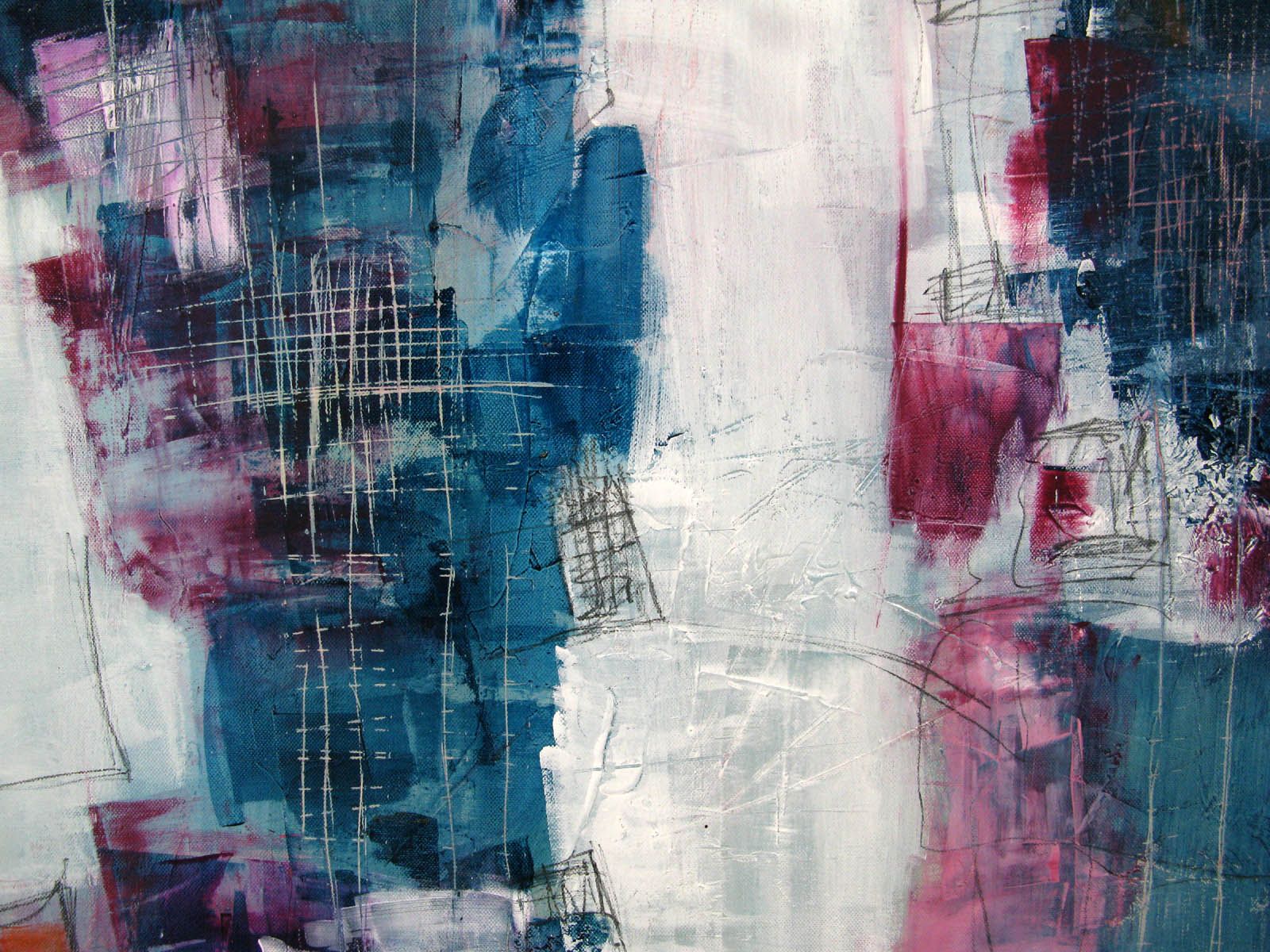 Tableau de TANIA CARRARA a pour titre  BLEU ET VIOLET style abstrait dim : TANIA CARRARAprix:850