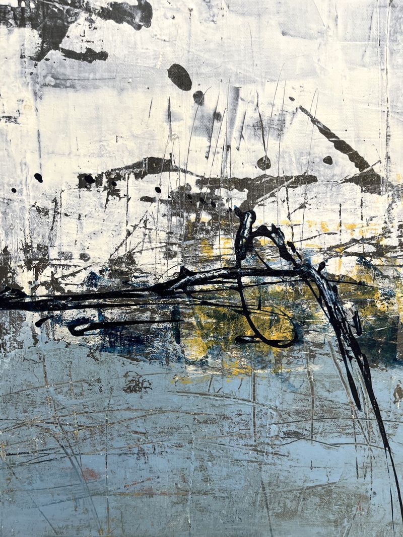Tableau de TANIA CARRARA a pour titre  sans titre bleu style abstrait dim : TANIA CARRARAprix:1100