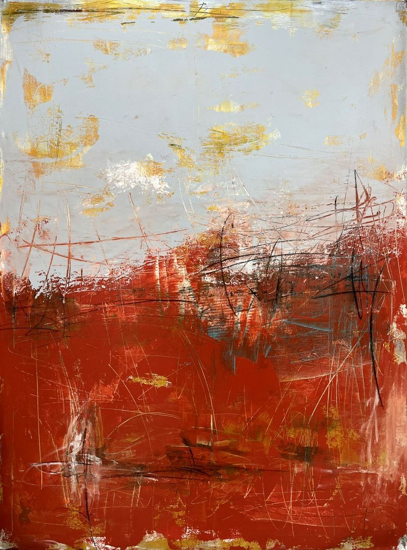 Tableau de TANIA CARRARA a pour titre  Sans-titre Rouge style abstrait dim : TANIA CARRARAprix:1400