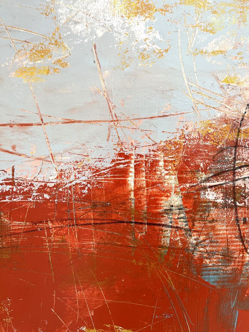 Tableau de TANIA CARRARA a pour titre  Sans-titre Rouge style abstrait dim : TANIA CARRARAprix:1400