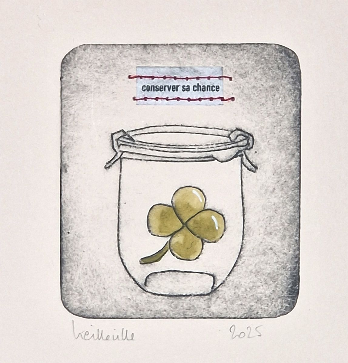 Editions d'art de NAVIEILLEVILLE a pour titre  Sa chance style figuratif, graphique dim : NAVIEILLEVILLEprix:28