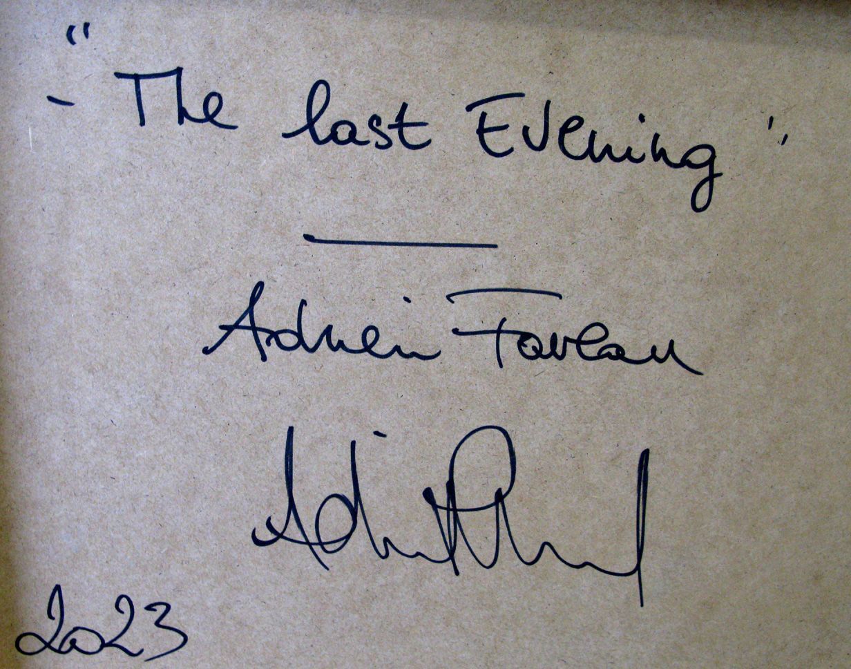 Tableau de ADRIEN FAVEAU a pour titre  THE LAST EVENING style figuratif, graphique dim : ADRIEN FAVEAUprix:3000