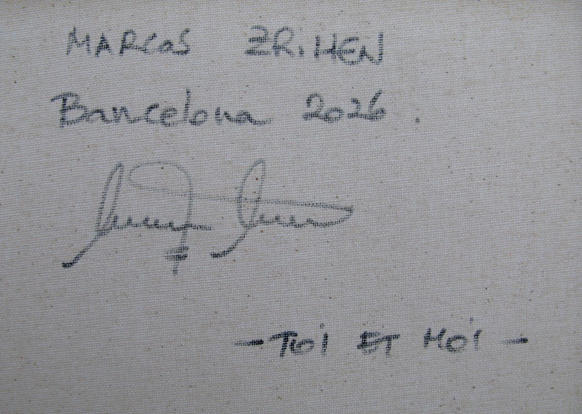 Tableau de MARCOS ZRIHEN NOWOTNY a pour titre  Toi et Moi- Barcelona 2026 style figuratif dim : MARCOS ZRIHEN NOWOTNYprix:110