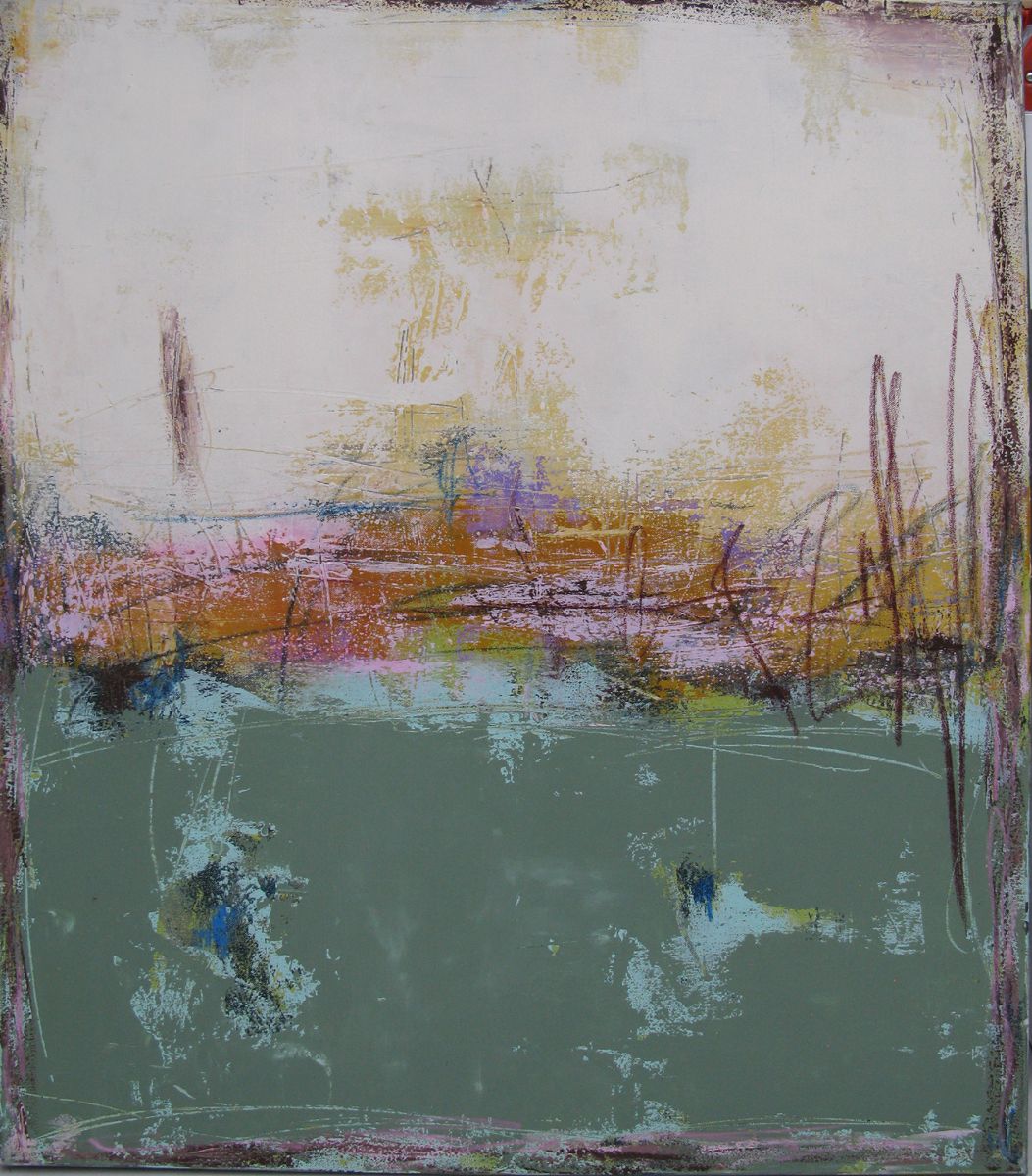 Tableau de TANIA CARRARA a pour titre  Nuances Ardoise et rose style abstrait dim : TANIA CARRARAprix:950