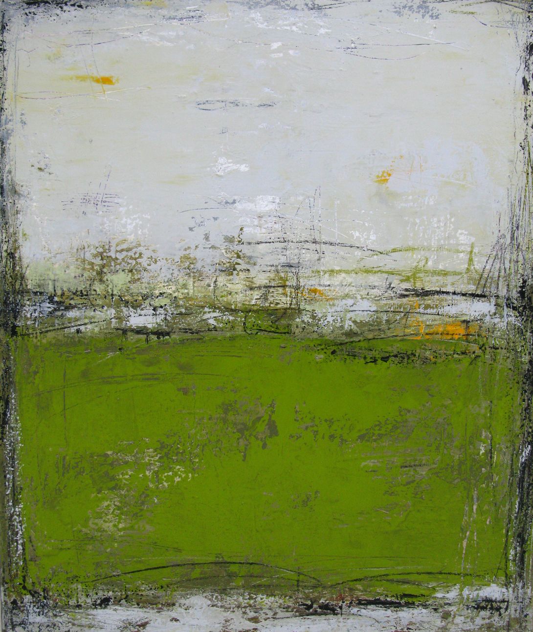 Tableau de TANIA CARRARA a pour titre  Nuances Ciel et vert style abstrait dim : TANIA CARRARAprix:950