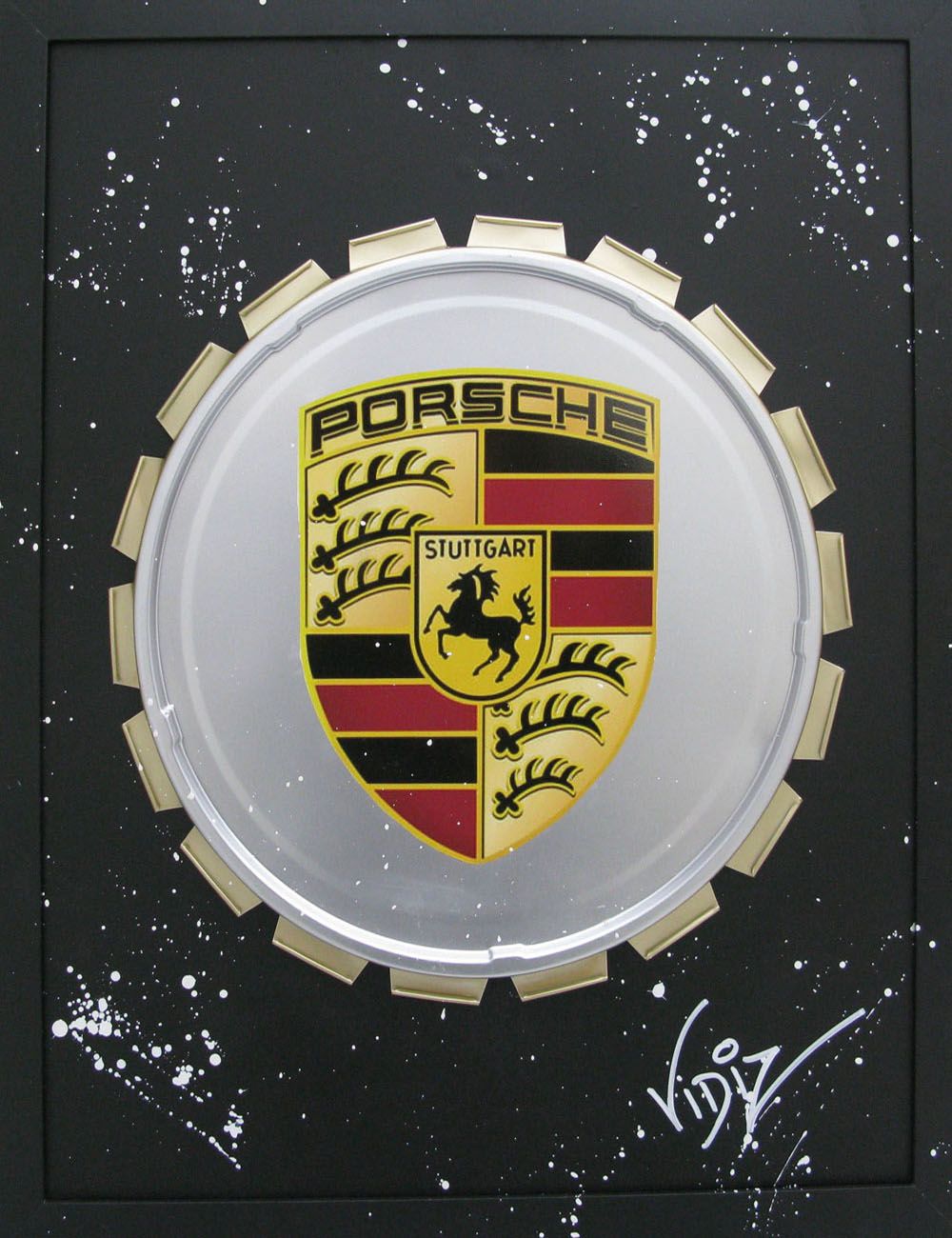 Tableau de VIDIZ a pour titre  PORSCHE GRIS style graphique dim : VIDIZprix: