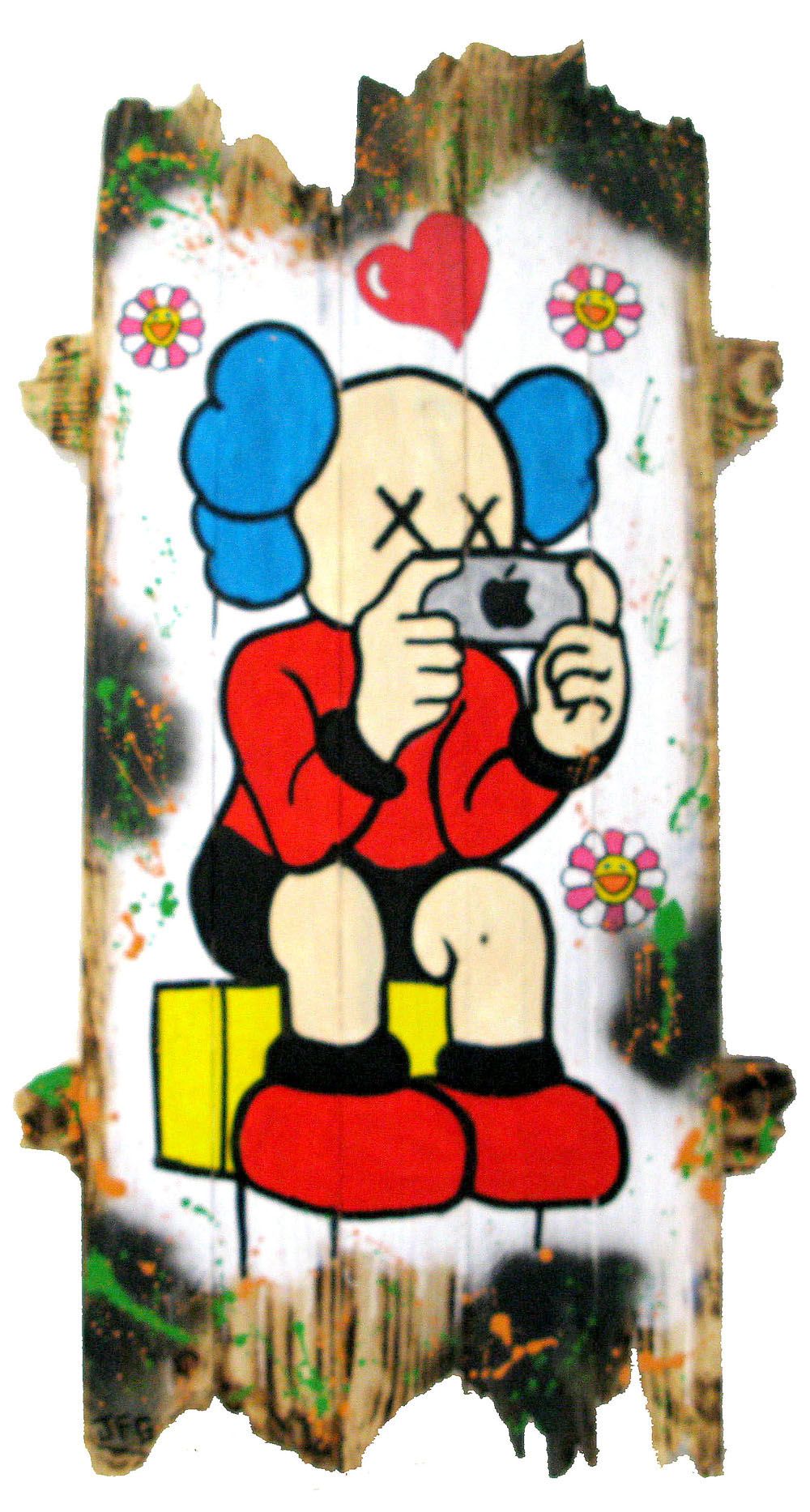 Tableau de VIDIZ a pour titre  KAWS APPLE style graphique dim : VIDIZprix:600