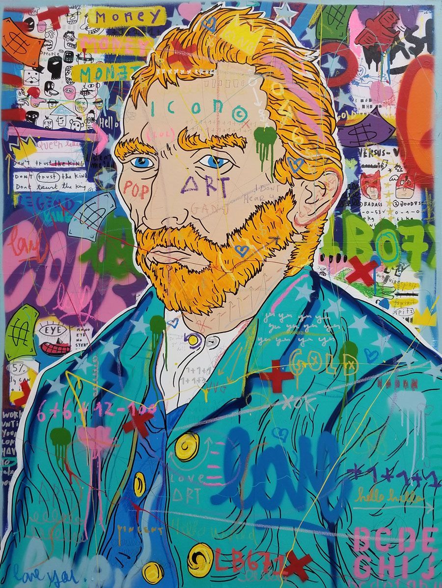 Editions d'art de JISBAR a pour titre  VAN GOGH style street pop art, graphique dim : JISBARprix:290