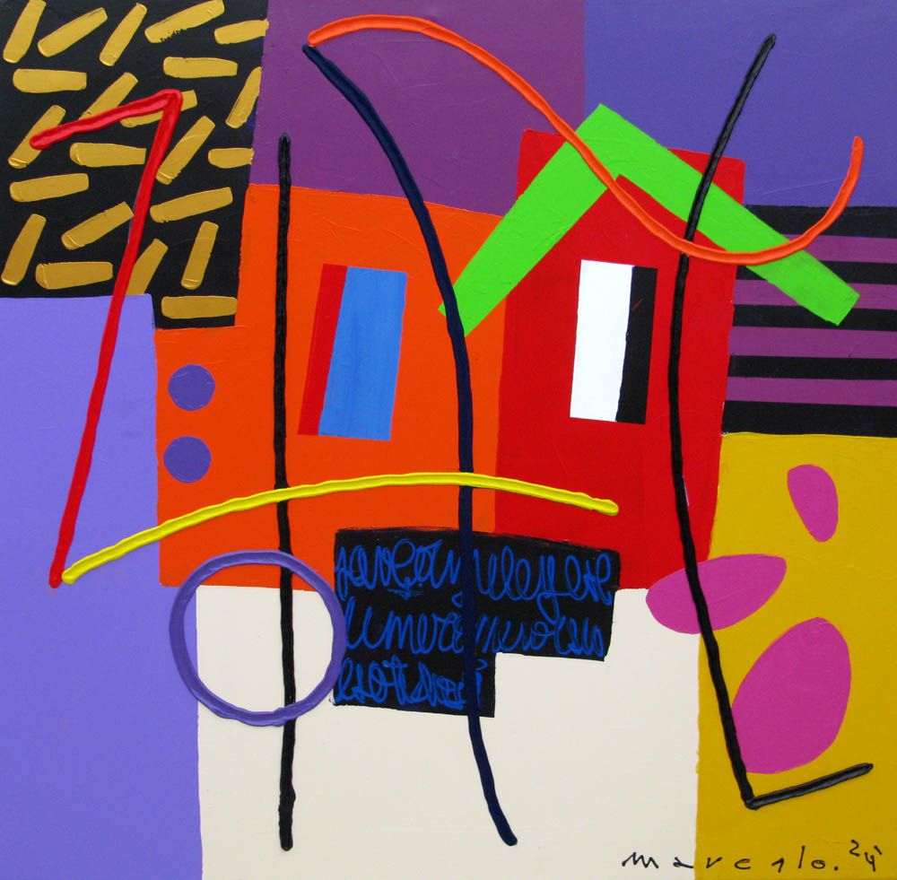 Tableau de MARCELLO CID SAINT JEAN a pour titre  Peinture abstraite : Variacion 10 style abstrait dim : MARCELLO CID SAINT JEANprix:850