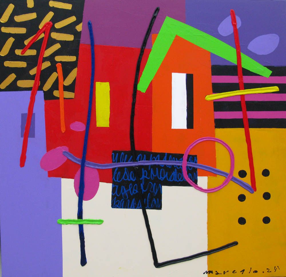 Tableau de MARCELLO CID SAINT JEAN a pour titre  Variacion 9 style abstrait dim : MARCELLO CID SAINT JEANprix:850