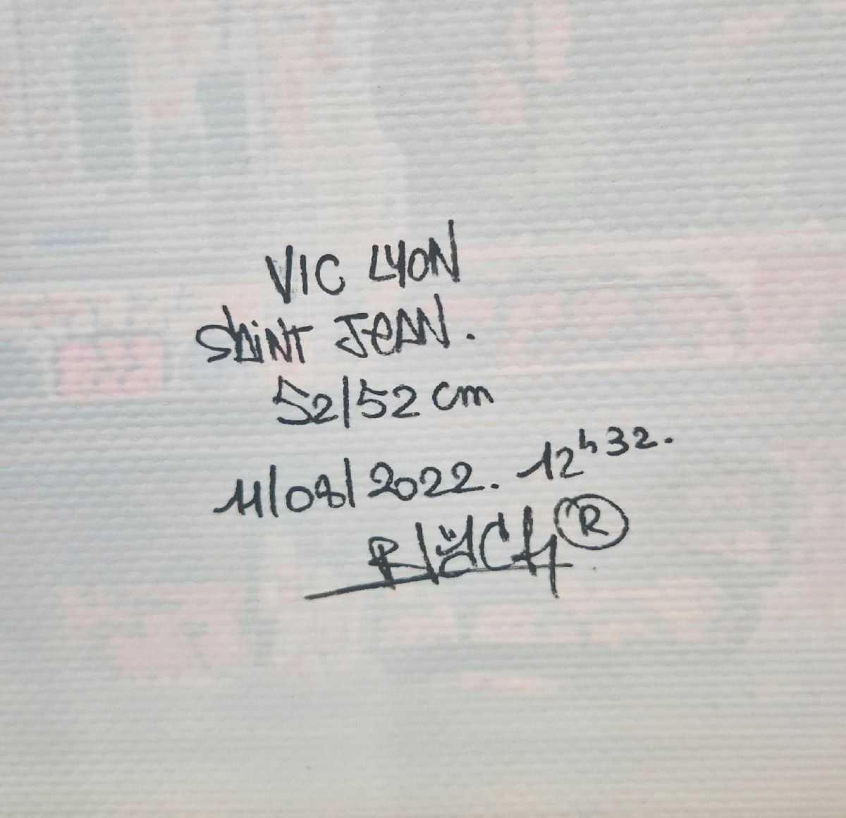 Tableau de BLACH a pour titre  VIC Lyon Saint-Jean style graffiti, street art dim : BLACHprix:400