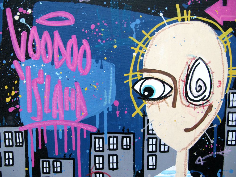 Tableau de DIDIER GOMEZ a pour titre  Voodoo Island style street pop art dim : DIDIER GOMEZprix:290