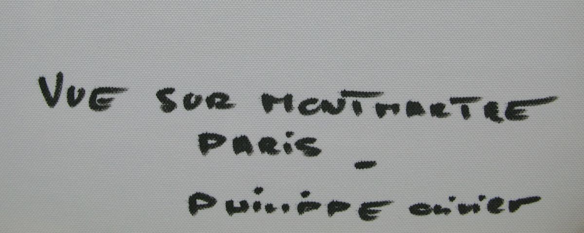 Tableau de PHIL a pour titre  Vue sur Montmartre, Paris style figuratif dim : PHILprix:300