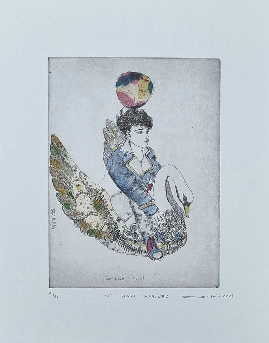 Dessin de ATSUKO ISHII a pour titre  WE HAVE ARRIVED style figuratif dim : ATSUKO ISHIIprix:130