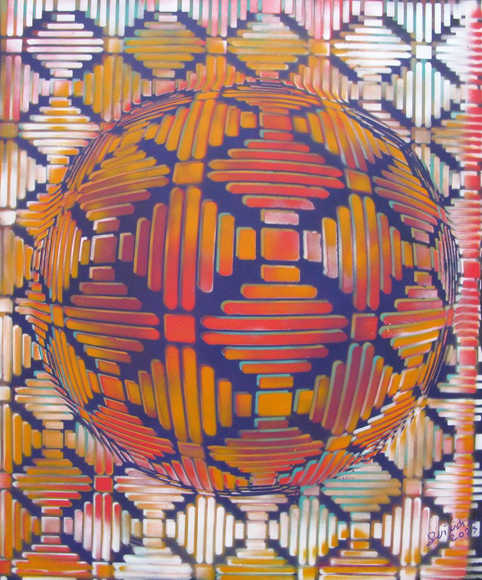 Tableau de YANN GUINCHAN a pour titre  Geodesique 1 style graphique dim : YANN GUINCHANprix:550