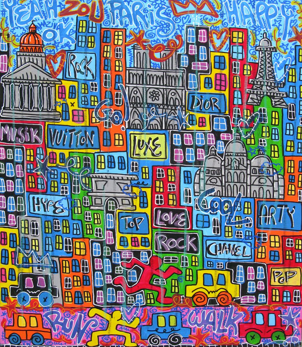 Tableau de RICO SAB a pour titre  Yeah Paris style street pop art, street art dim : RICO SABprix:800