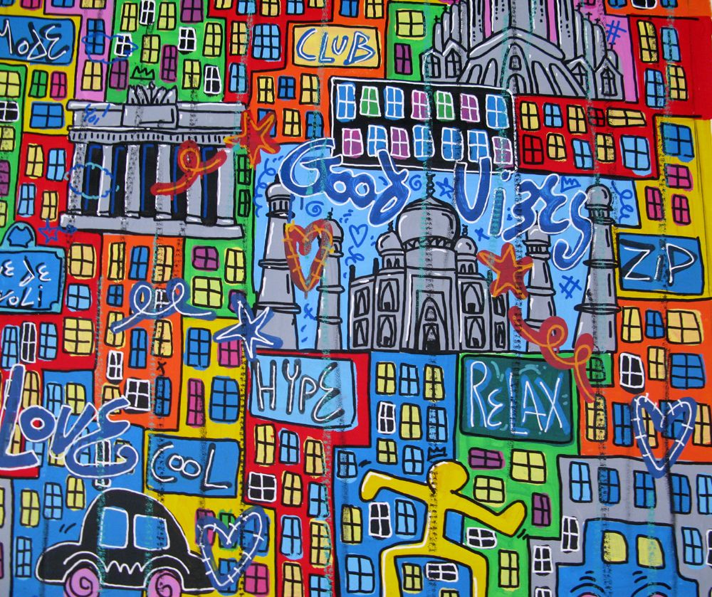 Tableau de RICO SAB a pour titre  Amazing cities style street pop art, street art dim : RICO SABprix:1900
