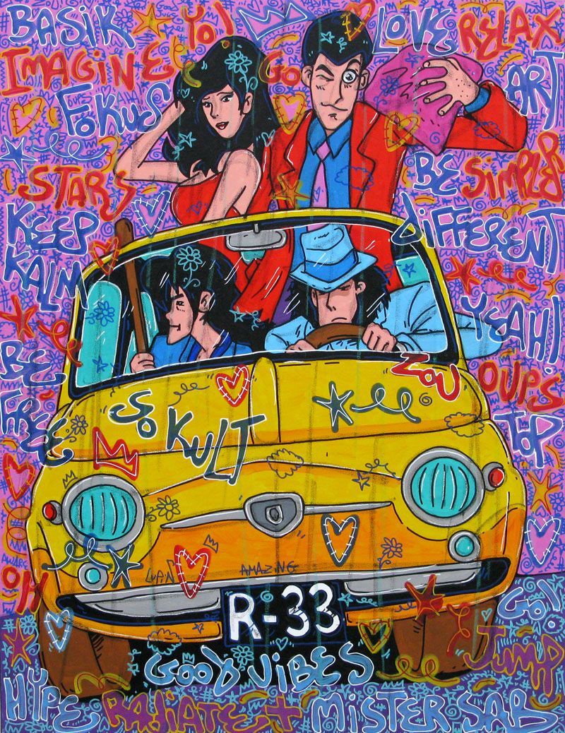 Tableau de RICO SAB a pour titre  Amazing Lupin style street pop art, street art dim : RICO SABprix:1350