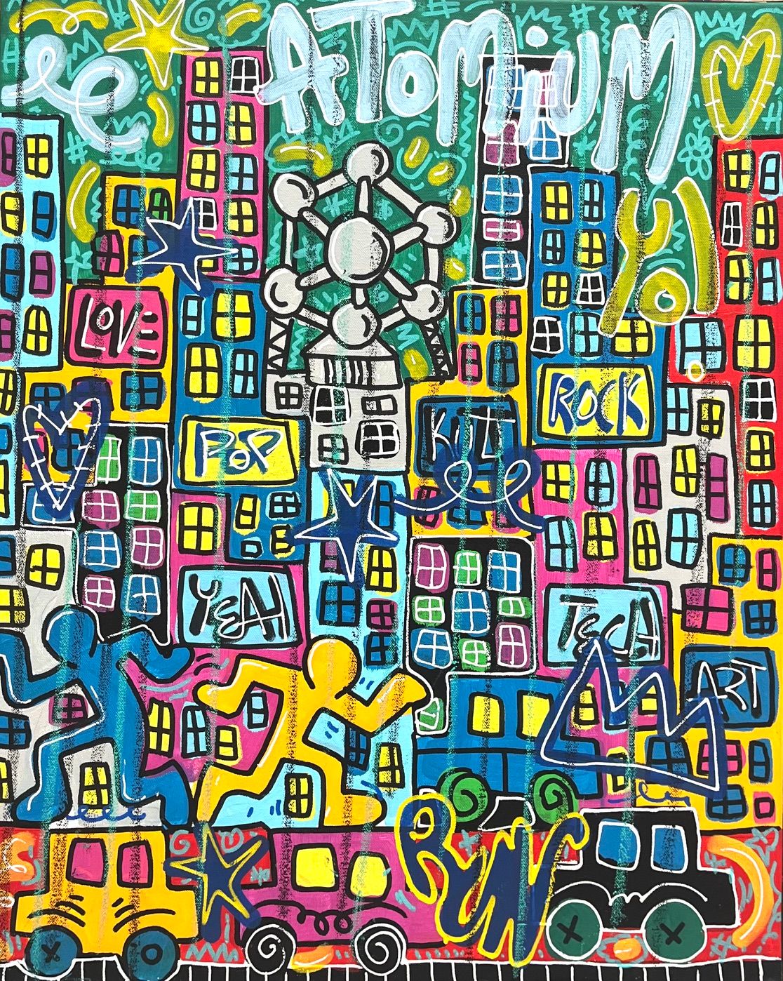 Tableau de RICO SAB a pour titre  Atomium style street pop art, street art dim : RICO SABprix:260