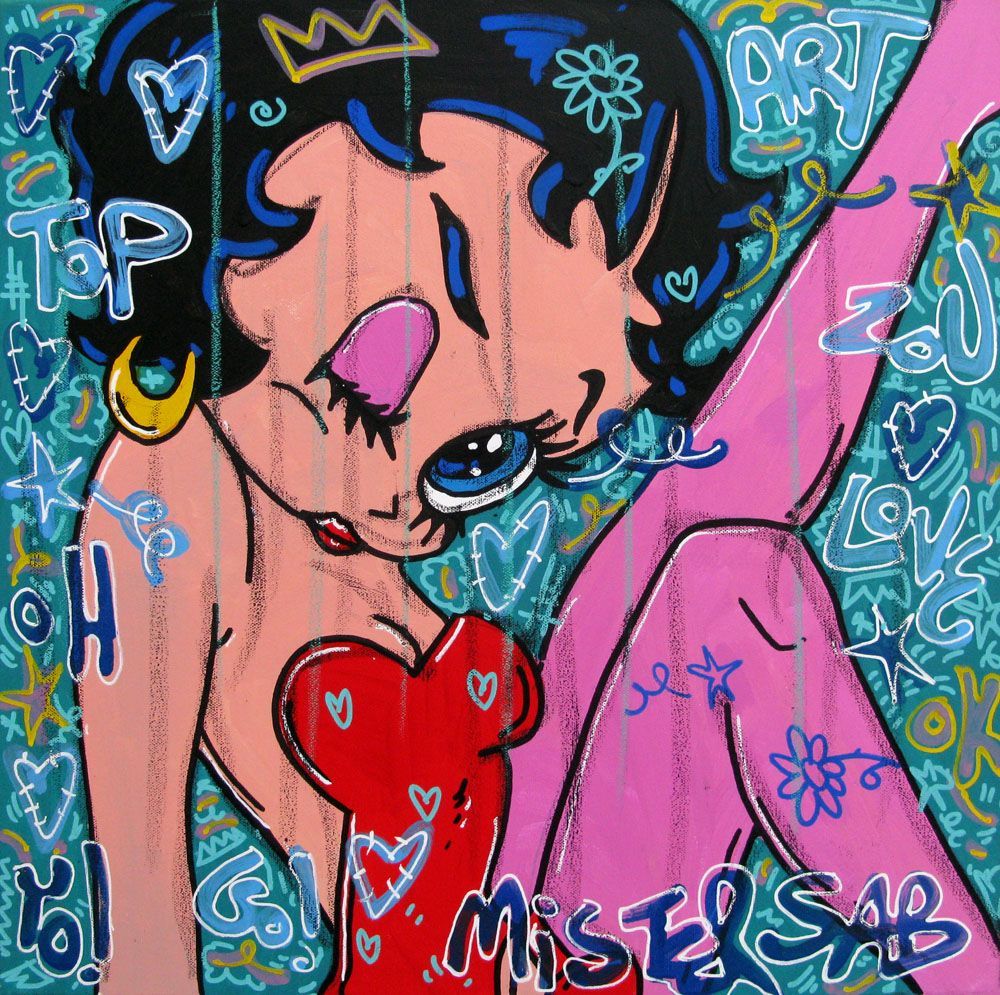 Tableau de RICO SAB a pour titre  Betty love style street pop art, street art dim : RICO SABprix:250