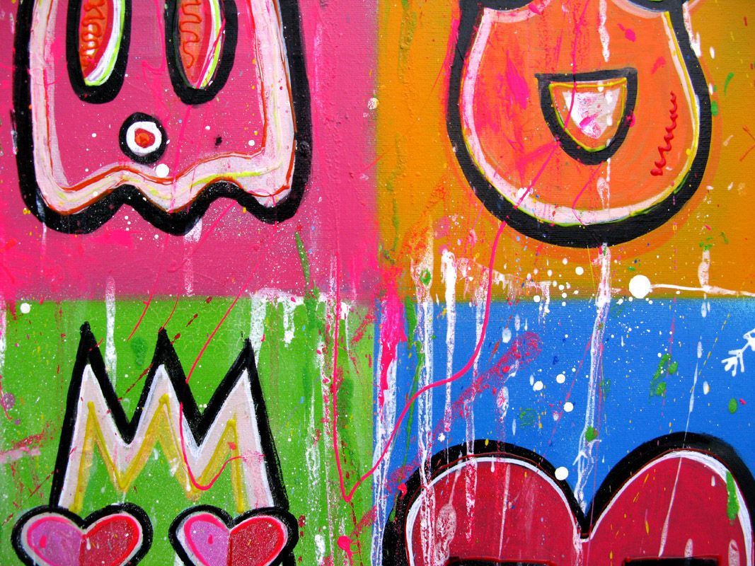 Tableau de LUSSY a pour titre  carré illu style graffiti, street pop art dim : LUSSYprix:340