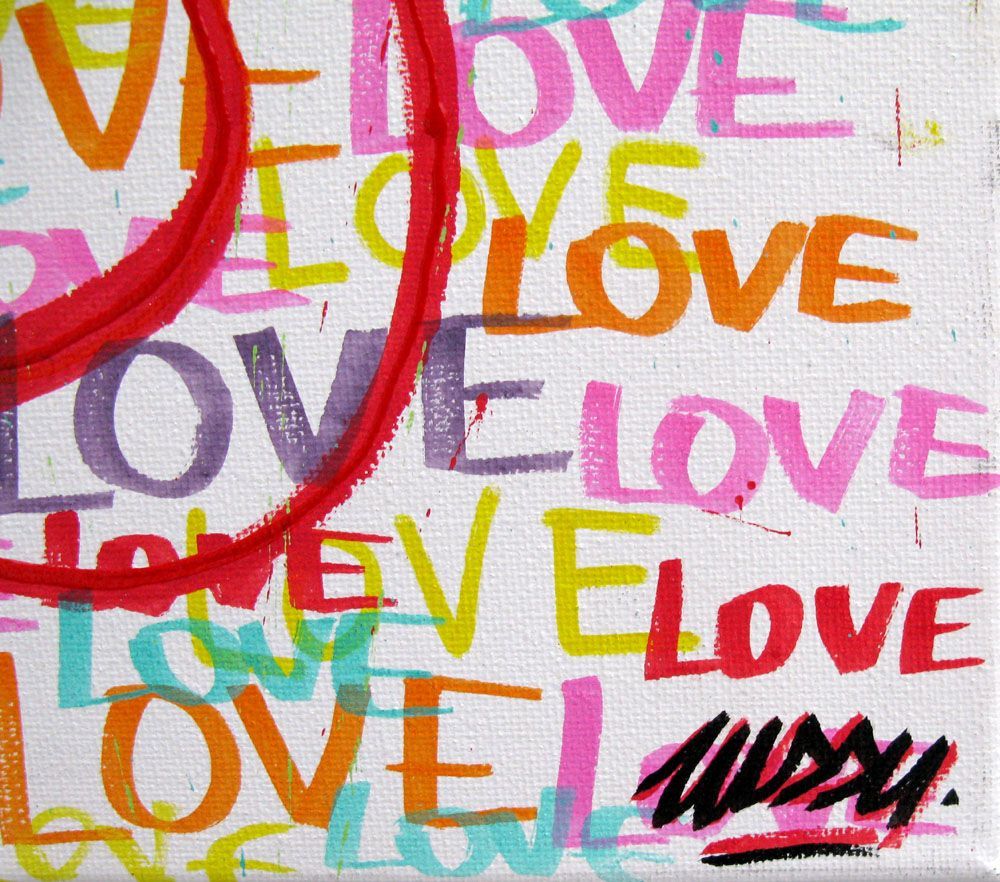 Tableau de LUSSY a pour titre  cat love blanc style graffiti, street pop art dim : LUSSYprix:110