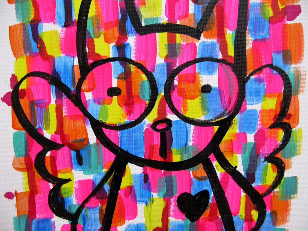 Tableau de LUSSY a pour titre  cat multicolor style graffiti, street pop art dim : LUSSYprix:110