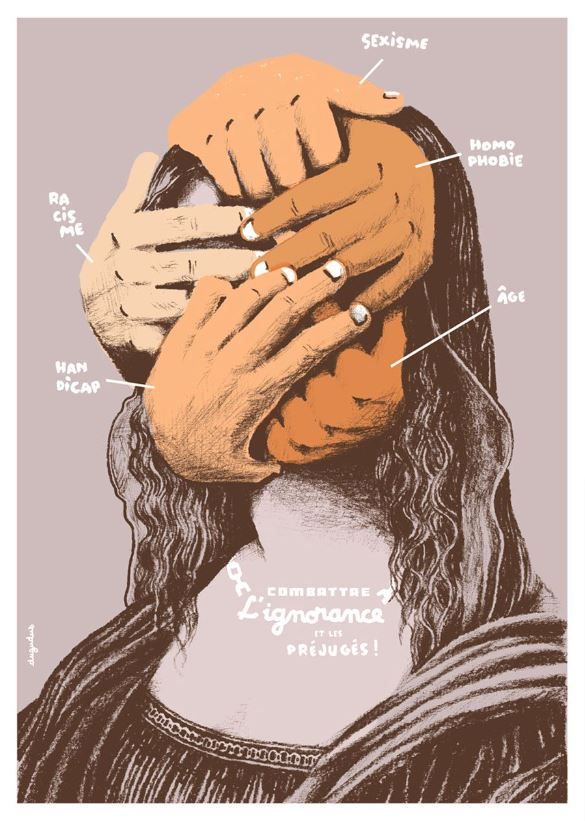Editions d'art de DUGUDUS a pour titre  COMBATTRE L'IGNORANCE style graphique dim : DUGUDUSprix:90