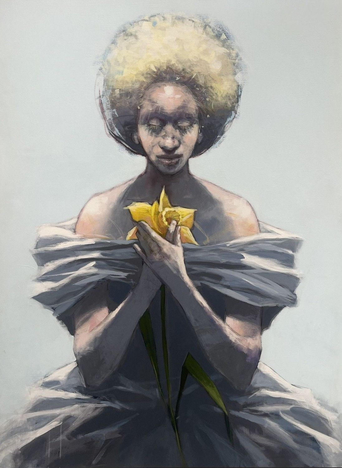 Tableau de MASSEBEUF Olivier a pour titre  Daffodil style figuratif dim : MASSEBEUF Olivierprix:1500