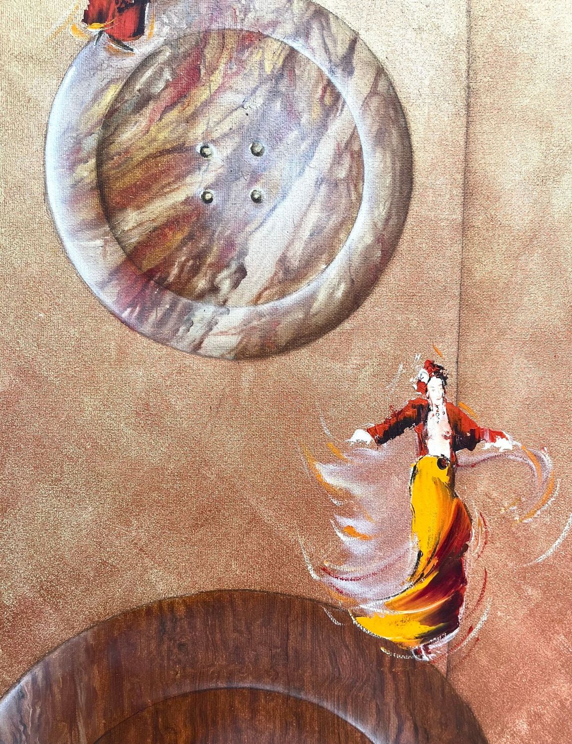 Tableau de Geneviève Canto a pour titre  Déboutonnez-moi style figuratif dim : Geneviève Cantoprix:2600