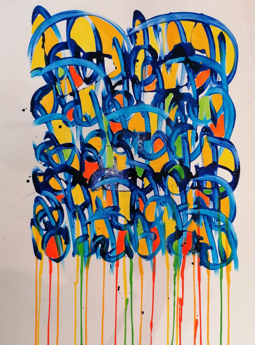 Dessin abstrait moyen format Noname D127 – STEPHANE RIME – 50 × 70 cm