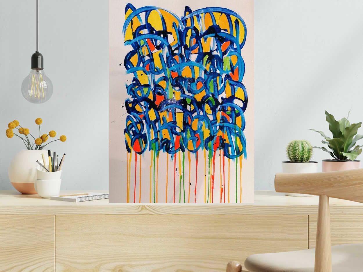 Dessin Noname D127 de STEPHANE RIME dans un intérieur – 50 × 70 cm