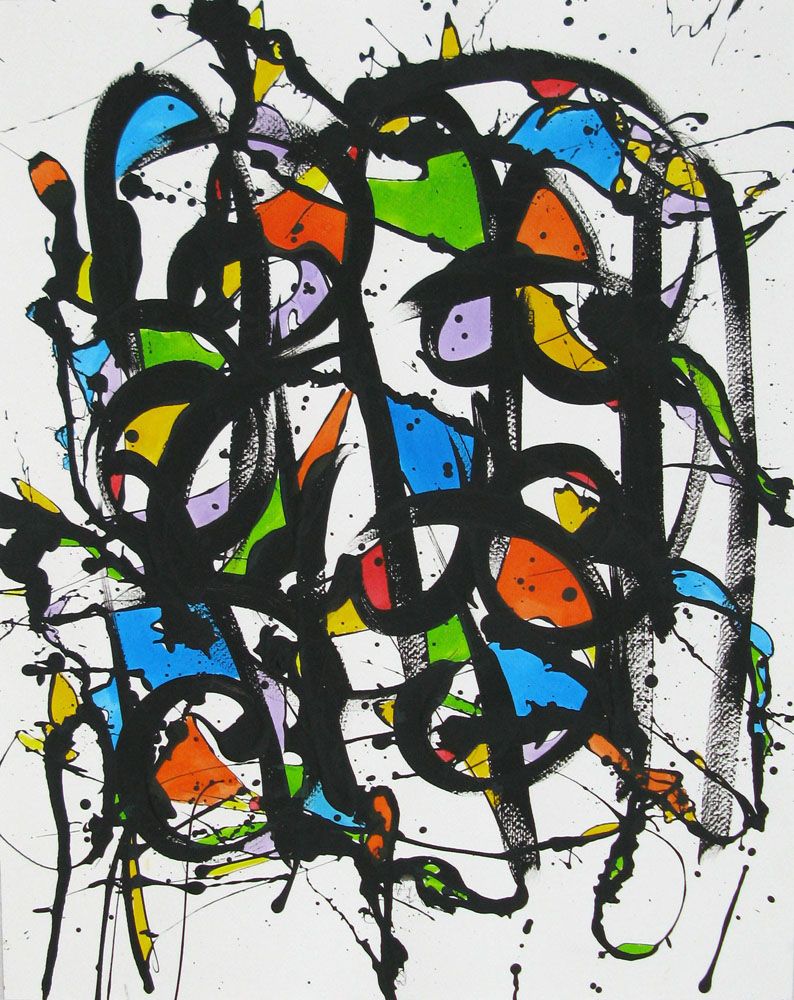 Dessin abstrait petit format A253 – STEPHANE RIME – 50 × 40 cm