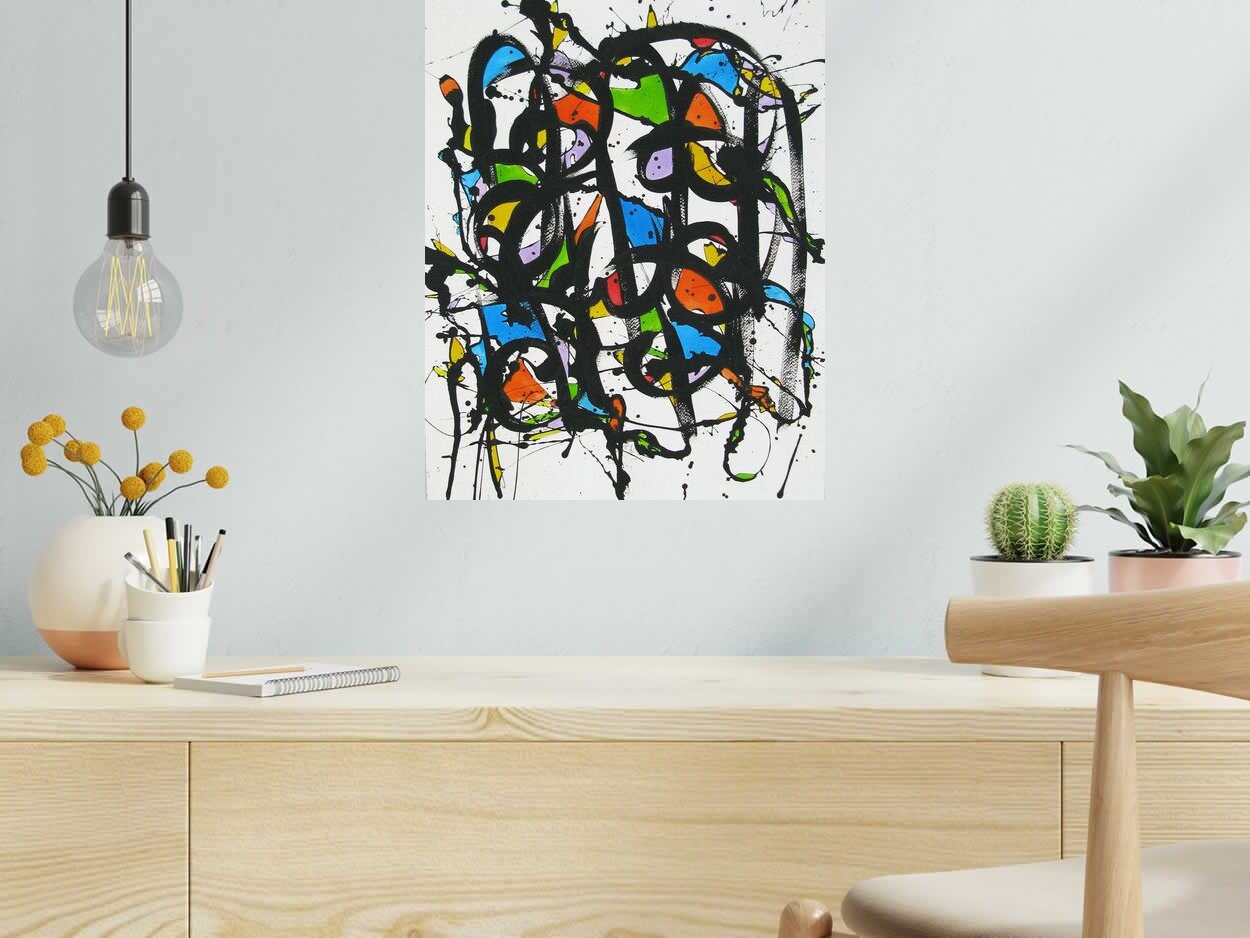 Dessin A253 de STEPHANE RIME dans un intérieur – 50 × 40 cm