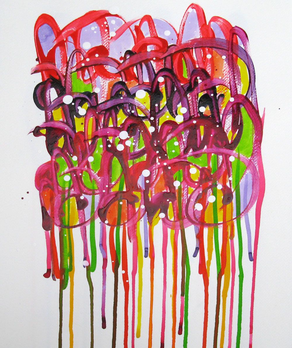 Dessin abstrait petit format LES COULURES NONAME C119 – STEPHANE RIME – 40 × 30 cm