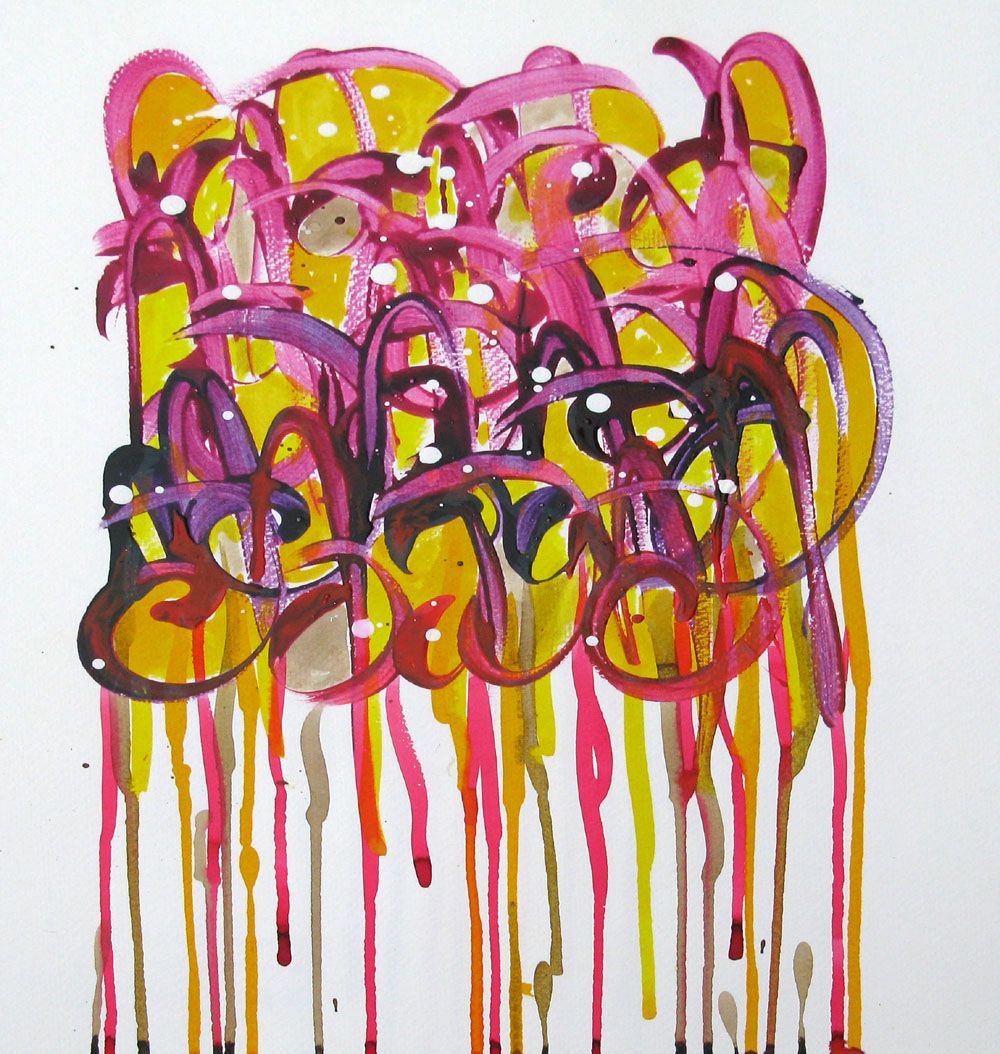 Dessin abstrait petit format LES COULURES NONAME C124 – STEPHANE RIME – 40 × 30 cm