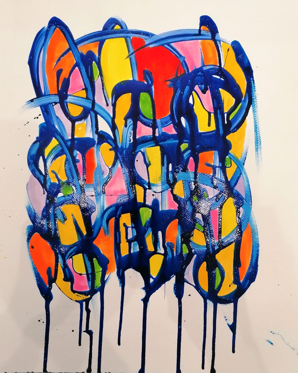 Dessin abstrait petit format Noname D108 – STEPHANE RIME – 40 × 50 cm