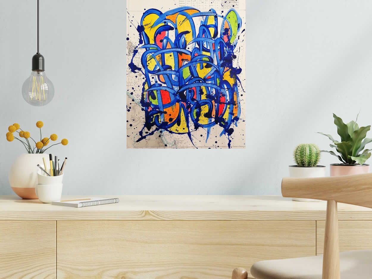 Dessin Noname D56 de STEPHANE RIME dans un intérieur – 40 × 50 cm