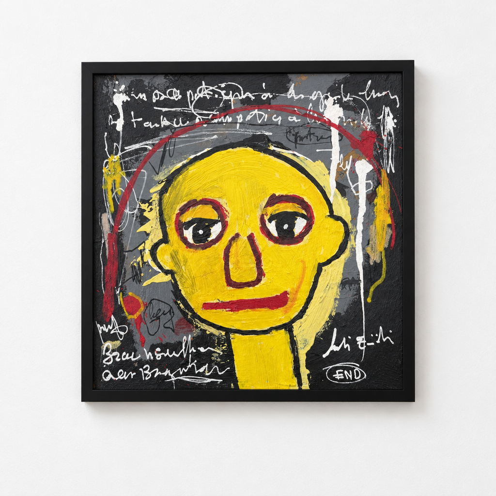 Dessin Untitled VII de LARBI ZAIDI dans un intérieur – 19 × 19 cm