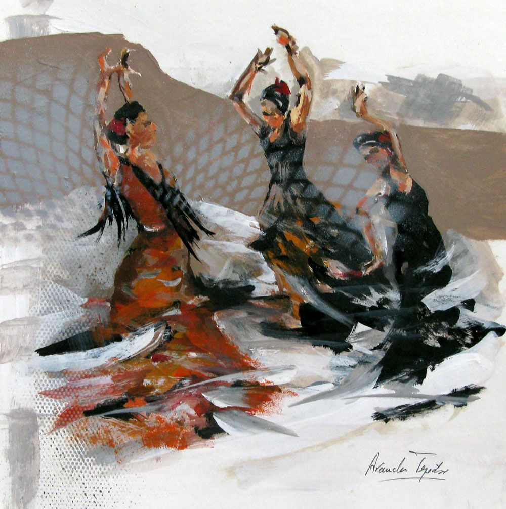 Dessin figuratif petit format SERIE BAILANDO 9 – ARANCHA TEJEDOR – 30 × 30 cm