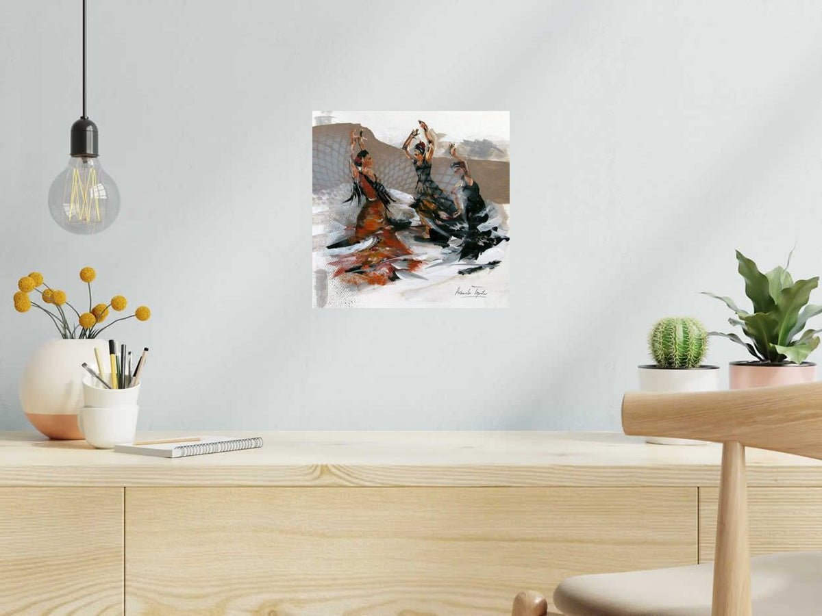 Dessin SERIE BAILANDO 9 de ARANCHA TEJEDOR dans un intérieur – 30 × 30 cm