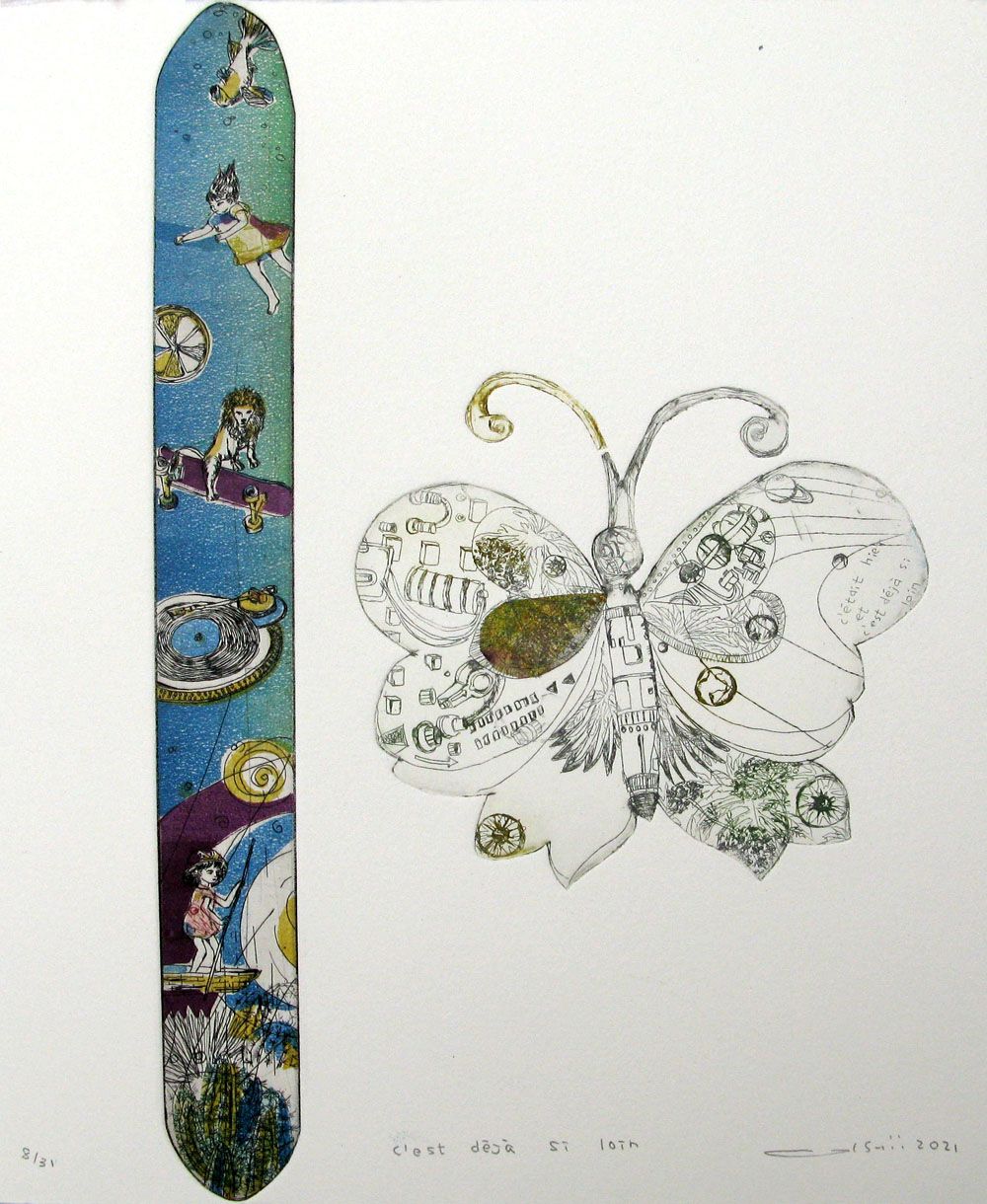 Dessin figuratif petit format C'EST DEJA SI LOIN – ATSUKO ISHII – 30 × 24 cm